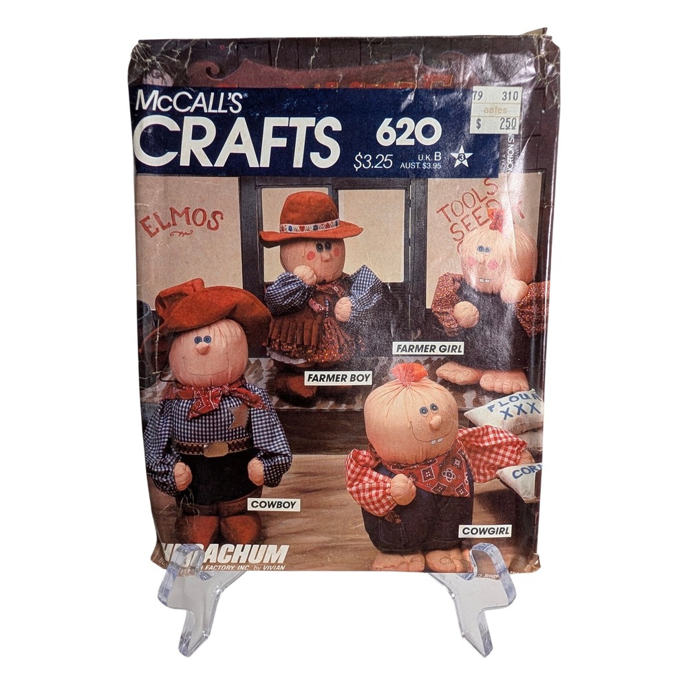 Vintage 1982 McCalls Crafts 620 Hugachum Country Western Doll Sewing Pattern
